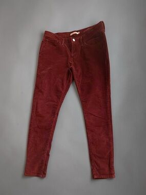 Levi's 710 Super Skinny Soft Touch Mid Rise Jeans in Deep Burgundy Red Corduroy